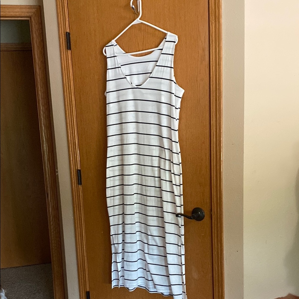 Striped Sleeveless Maxi Dress